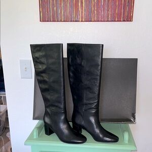 J. Crew Black Leather “Willa Slouch Boot”Size 8 Regular Width Calve